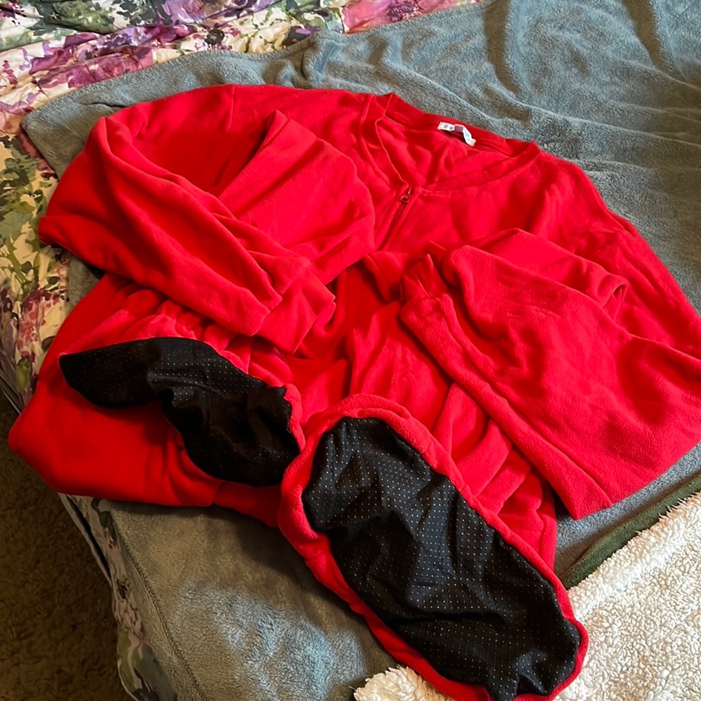Brand new red fleece footy PJ